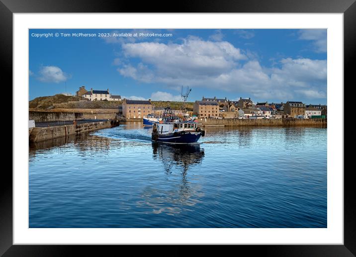 Leaving Burghead Harbour Framed Mounted Print by Tom McPherson