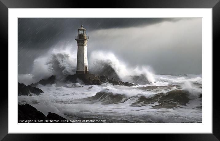 Sea storm on the Moray Firth Framed Mounted Print by Tom McPherson