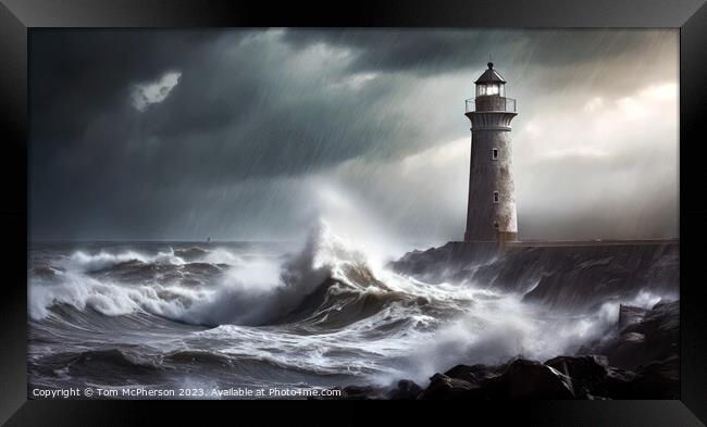 Sea storm on the Moray Firth. Framed Print by Tom McPherson
