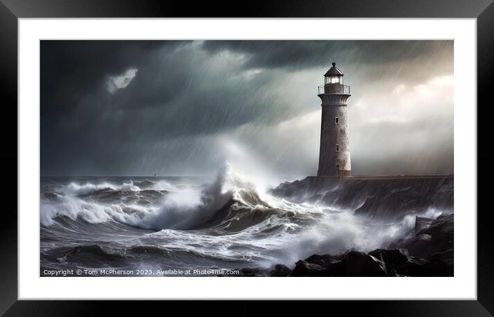 Sea storm on the Moray Firth. Framed Mounted Print by Tom McPherson