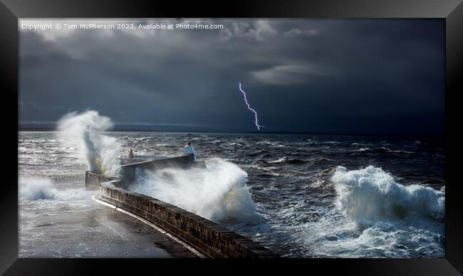 Storm at Burghead Bay Framed Print by Tom McPherson