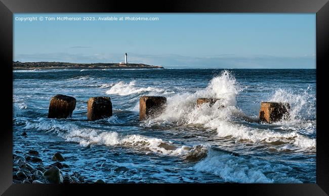 Covesea Lighthouse, Lossiemouth Seascape Framed Print by Tom McPherson