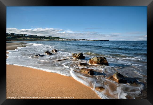 East Beach, Hopeman Framed Print by Tom McPherson