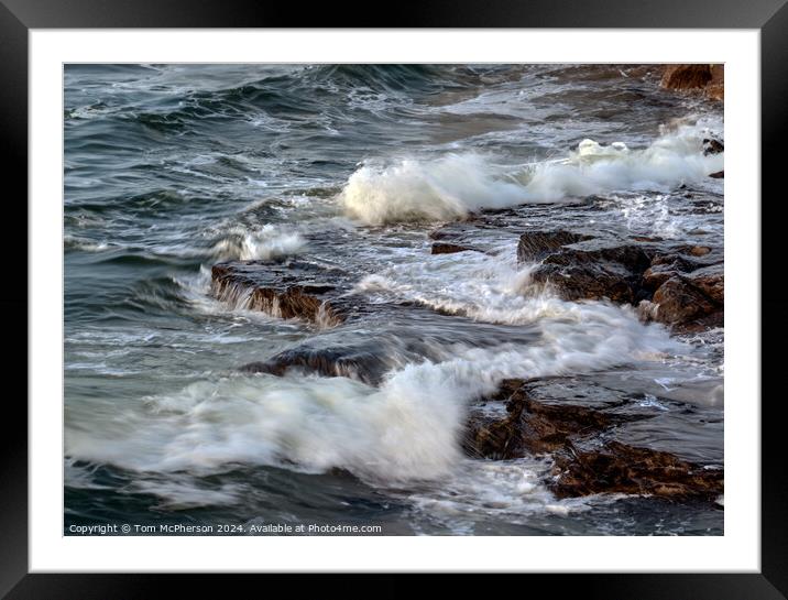 sea over rocks Framed Mounted Print by Tom McPherson