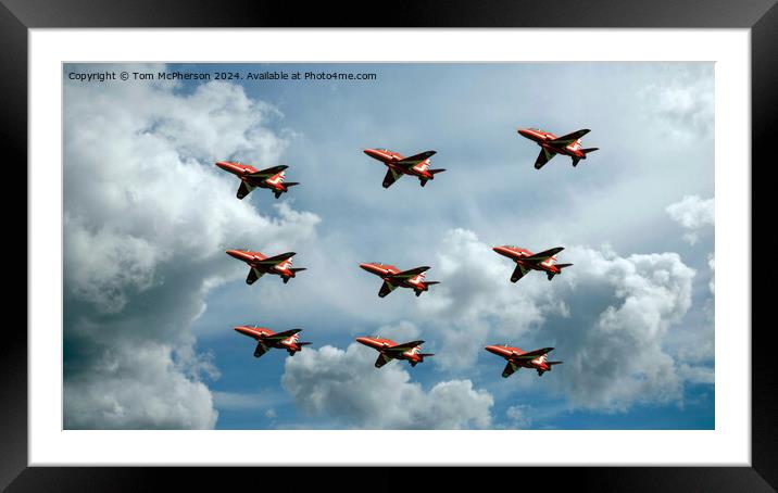 Red Arrows Diamond Formation Framed Mounted Print by Tom McPherson