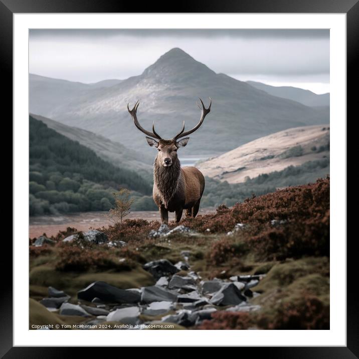 Highland Stag Framed Mounted Print by Tom McPherson