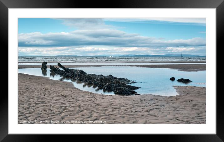 Burghead Bay Wreck Framed Mounted Print by Tom McPherson