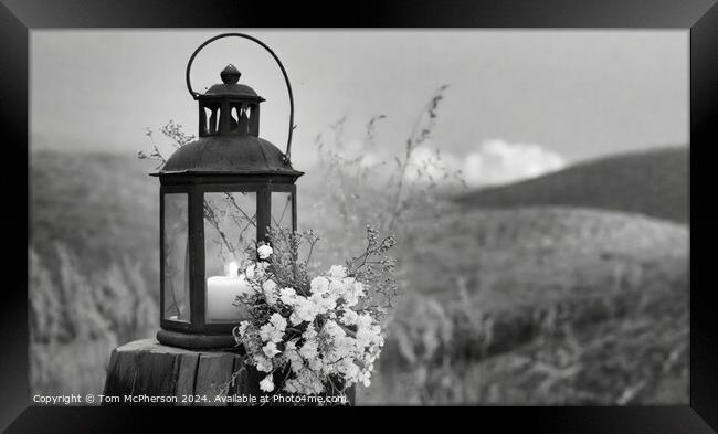 Lantern with Flowers Framed Print by Tom McPherson