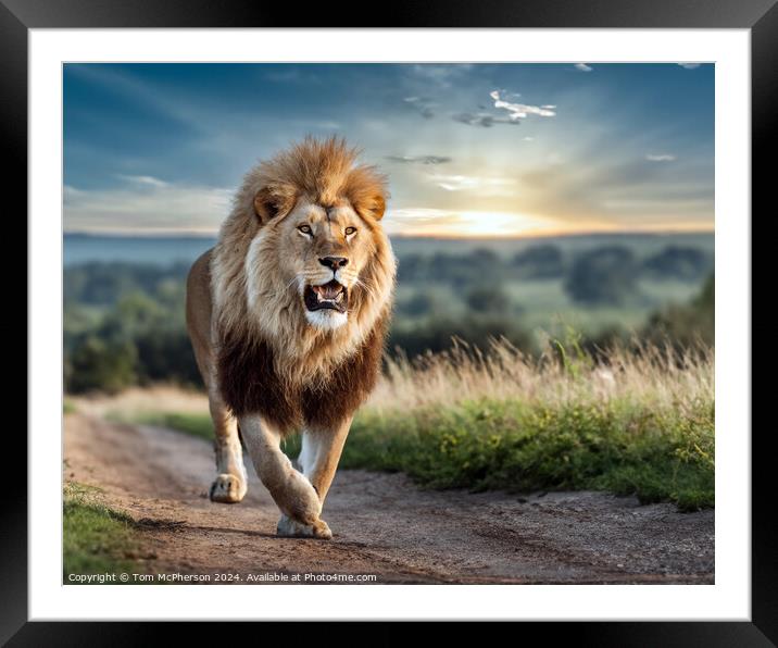 Lion Framed Mounted Print by Tom McPherson