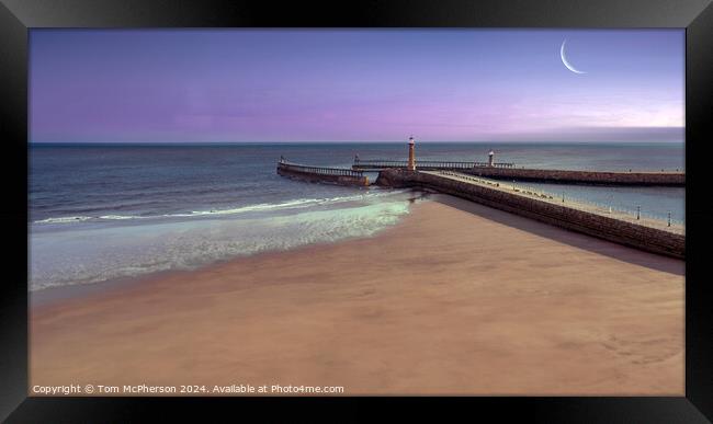 Whitby Piers Framed Print by Tom McPherson