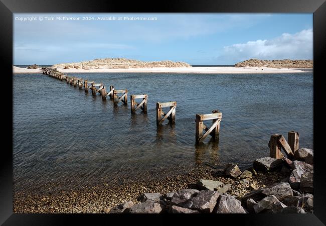 Lossiemouth footbridge (remains) Framed Print by Tom McPherson