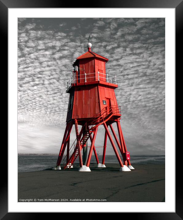 Herd Groyne Lighthouse Framed Mounted Print by Tom McPherson