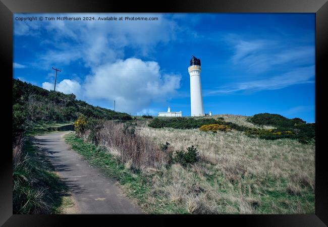 Heading Up to Covesea Skerries Lighthouse Framed Print by Tom McPherson