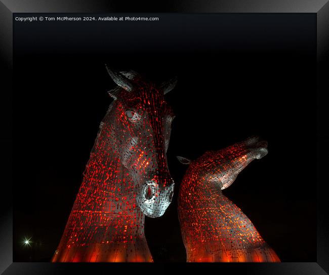 The Kelpies at Night Framed Print by Tom McPherson