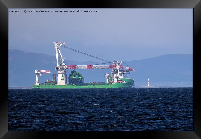 Crane Ship ORION Framed Print by Tom McPherson