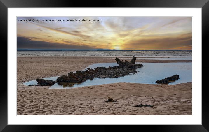  Burghead Bay Wreck Framed Mounted Print by Tom McPherson