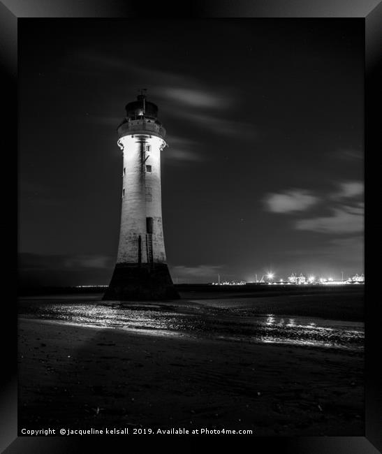 Perch Rock Lighthouse . New Brighton . Wirral Framed Print by jacqueline kelsall