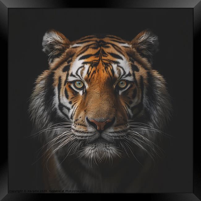 Tigers Glare Framed Print by Kia lydia