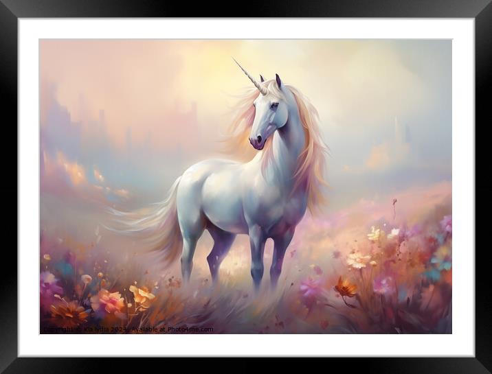 Unicorn painting Framed Mounted Print by Kia lydia