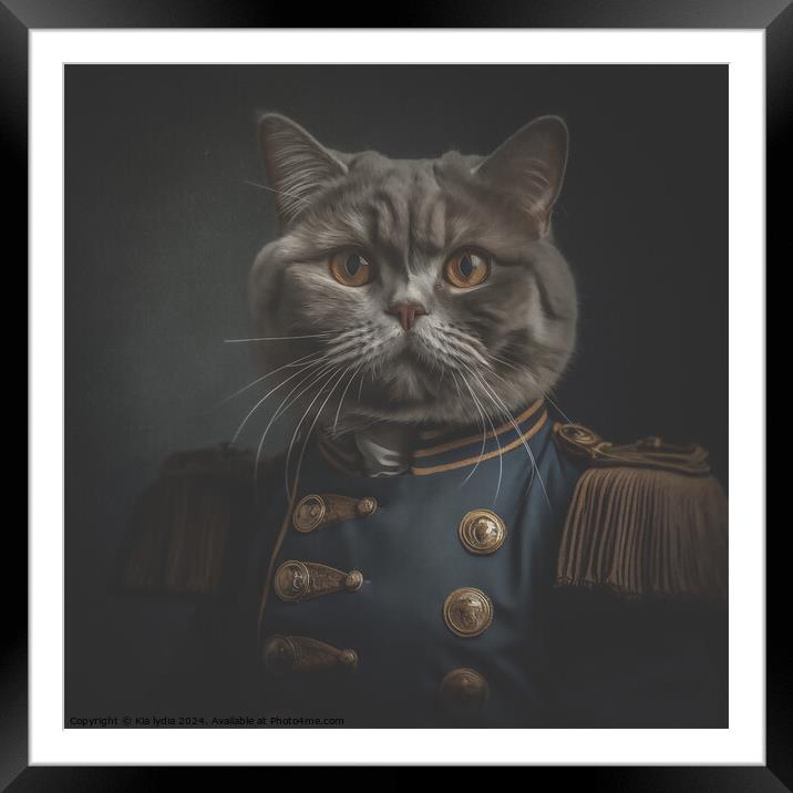 English shorthair cat Framed Mounted Print by Kia lydia