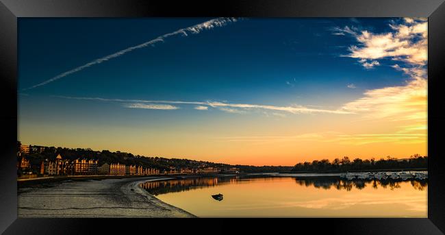 River Medway at sunset Framed Print by Kia lydia
