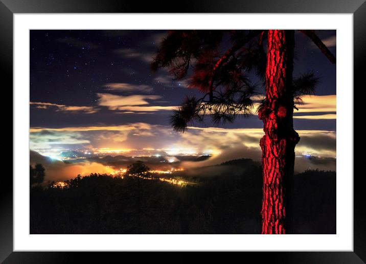 Tenerife night view from Volcano Teide Framed Mounted Print by Dalius Baranauskas