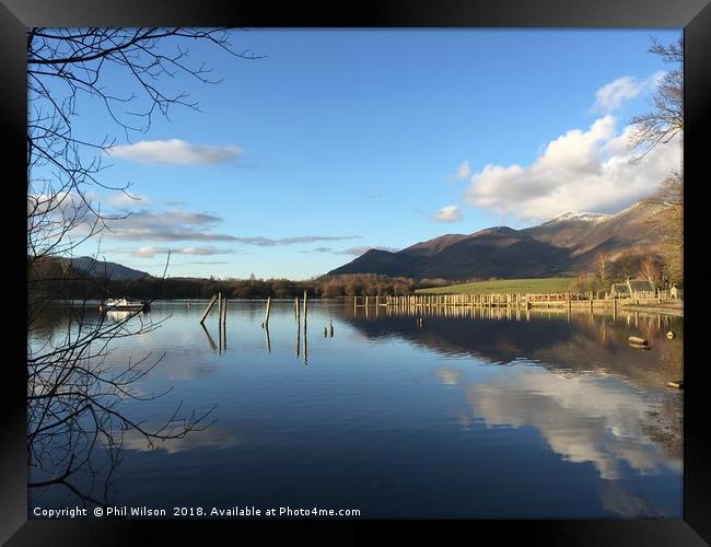 Derwentwater and the Skiddaw Massif. Framed Print by Phil Wilson