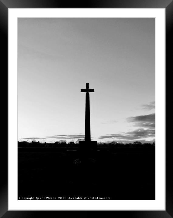 Durham Light Infantry Memorial Cross. Framed Mounted Print by Phil Wilson