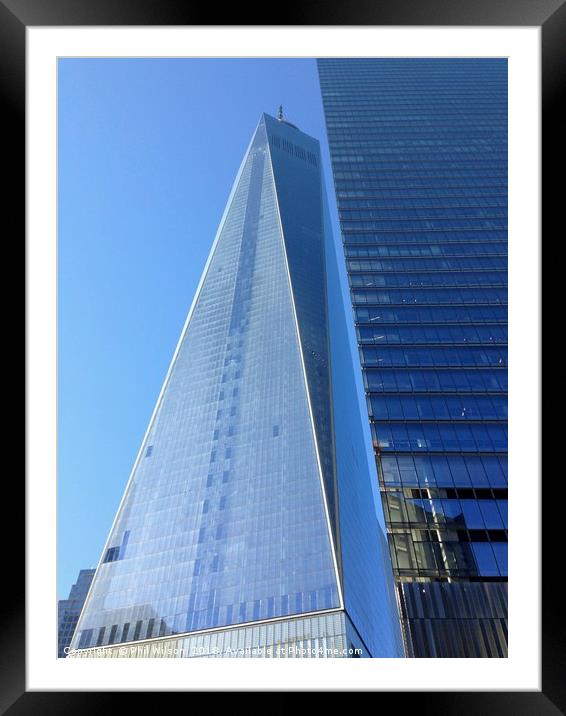 Freedom Tower New York City. Framed Mounted Print by Phil Wilson