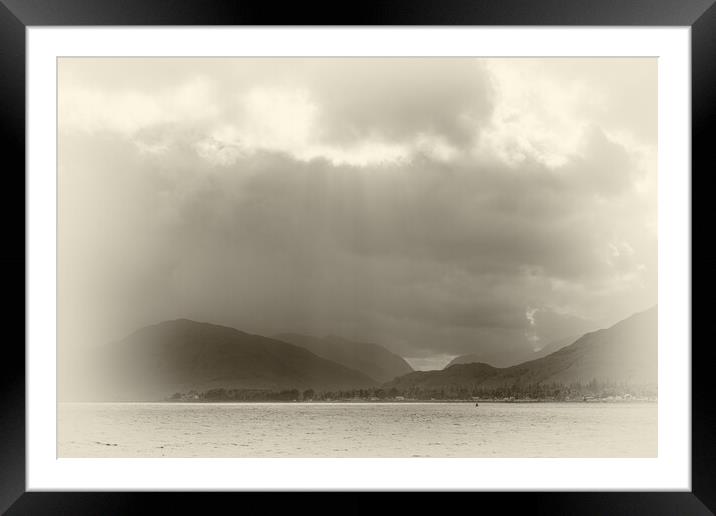 View from Bunree across Loch Linnhe to Ardgour. Framed Mounted Print by David Jeffery