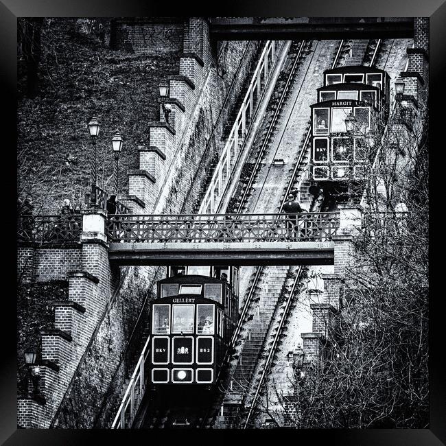 Castle Hill Funicular, Budapest. Framed Print by David Jeffery