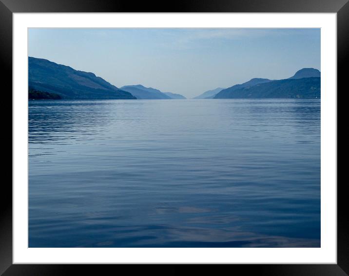 Loch Ness in Blue Framed Mounted Print by David Jeffery