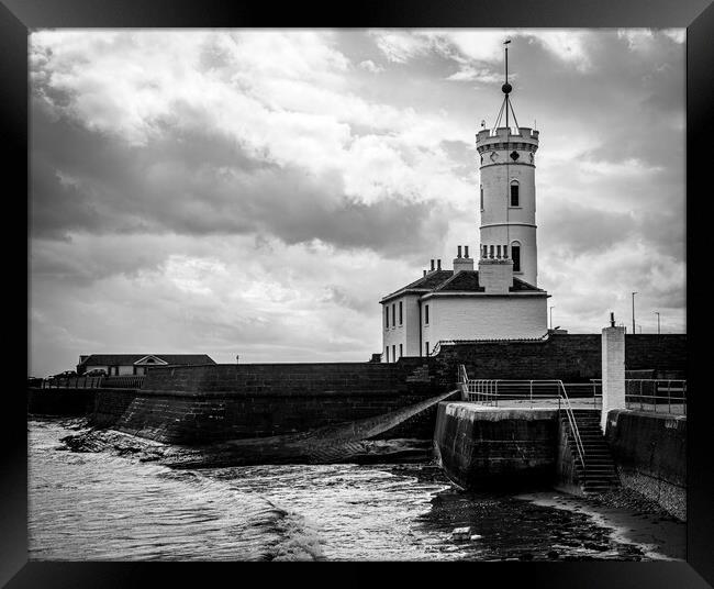 Arbroath Harbour, Time Ball Tower. Framed Print by David Jeffery