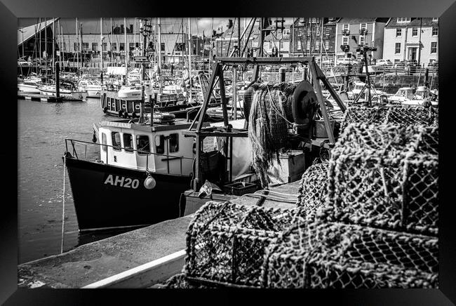 Fishing Boat & Lobster Pots, Arbroath Harbour Framed Print by David Jeffery