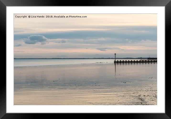 Bridlington Beach, East Riding, Reflection 2 Framed Mounted Print by Lisa Hands
