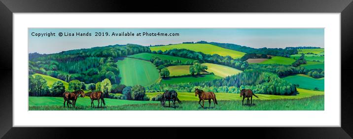 Summer Grazing: The Whole Panel Framed Mounted Print by Lisa Hands