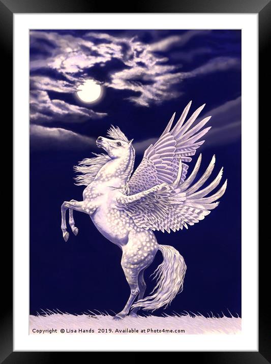 Moon Stallion - a tinge of pink Framed Mounted Print by Lisa Hands