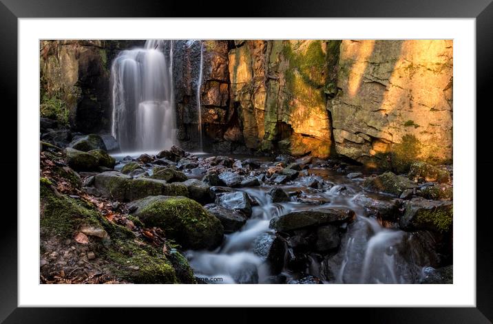 Lumsdale Waterfall Framed Mounted Print by Lisa Hands