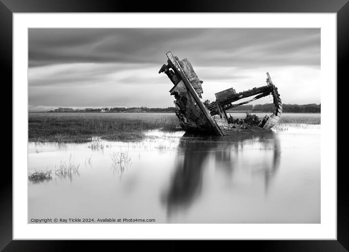 The wreck Framed Mounted Print by Ray Tickle