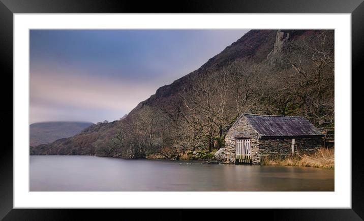 Dinas Boathouse Framed Mounted Print by Ray Tickle