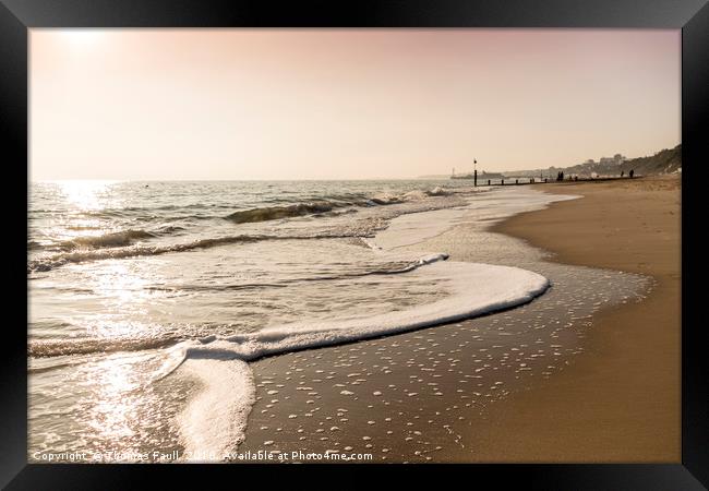 Rolling waves on Bournemouth Beach Framed Print by Thomas Faull