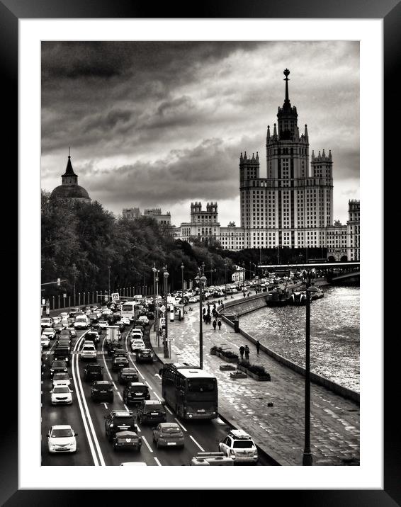 Evening in City Framed Mounted Print by Daniil Danchenko