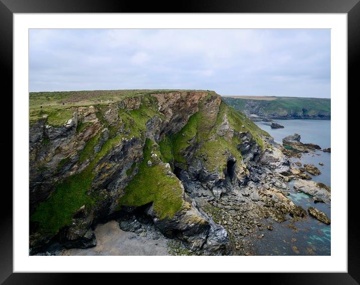Hell's Mouth, Cornwall Framed Mounted Print by Nathalie Hales
