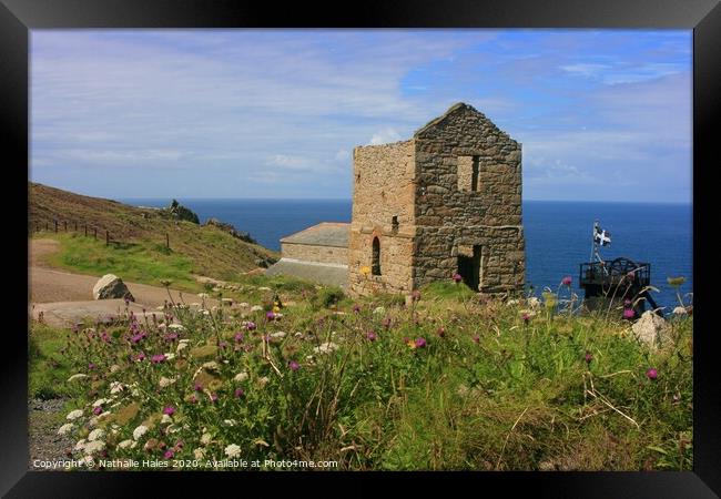 Levant mine from the Coastal Path Framed Print by Nathalie Hales