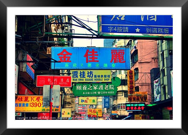 Hong Kong Street Signs Framed Mounted Print by Nathalie Hales