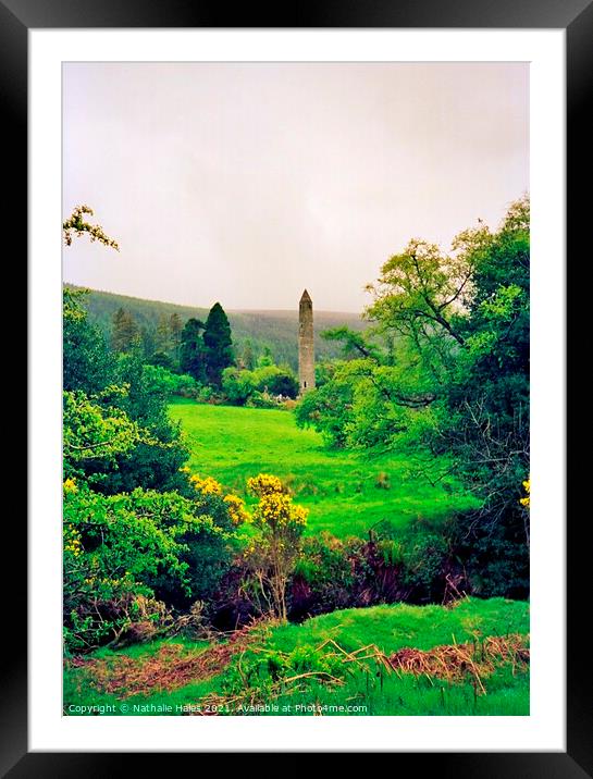 Round Tower, Glendalough Ireland Framed Mounted Print by Nathalie Hales