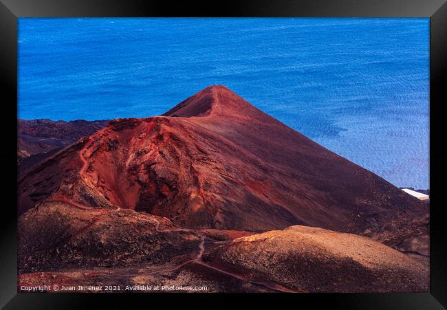 Teneguia Volcano cinder cone in the Island of La Palma Framed Print by Juan Jimenez