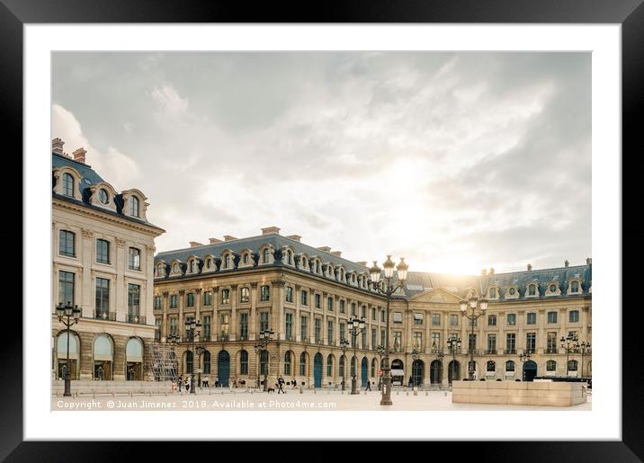 Vendome Square in Paris Framed Mounted Print by Juan Jimenez
