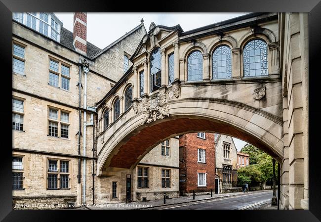 New College Lane and Bridge of Sighs in Oxford Framed Print by Juan Jimenez