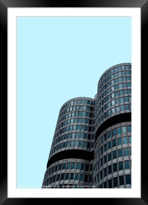 Exterior shot of BMW main offices in Munich Framed Mounted Print by Juan Jimenez